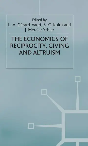 Cover of Economics of Reciprocity, Giving and Altruism