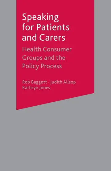 Cover of Speaking for Patients and Carers