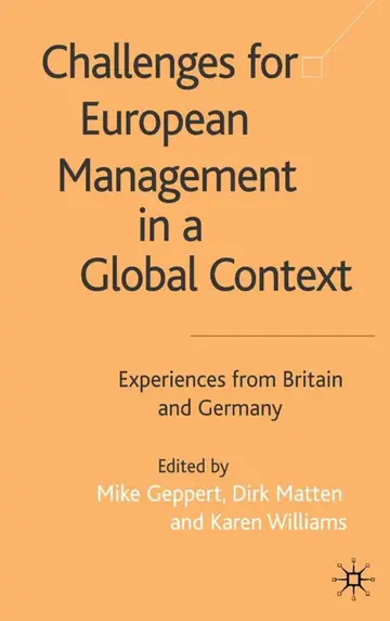 Cover of Challenges for European Management in a Global Context