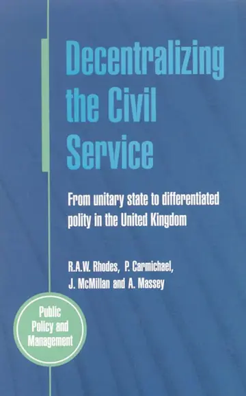 Cover of Decentralizing the Civil Service
