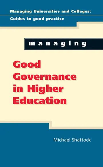 Cover of Managing Good Governance in Higher Education