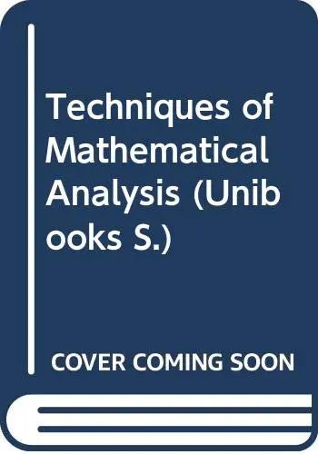 Cover of Techniques of Mathematical Analysis