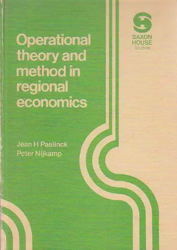 Cover of Operational Theory and Method in Regional Economics