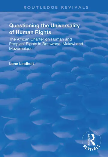 Cover of Questioning the Universality of Human Rights