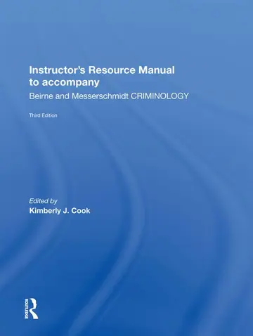 Cover of Instructor's Manual to Accompany Criminology