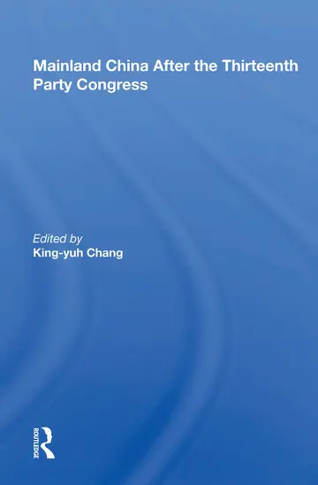 Cover of Mainland China After the Thirteenth Party Congress