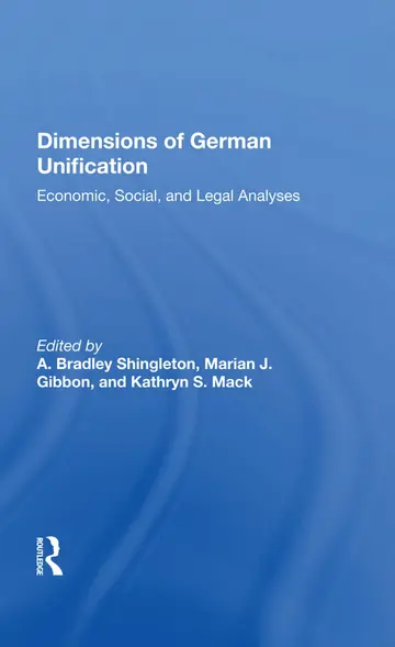 Cover of Dimensions of German Unification