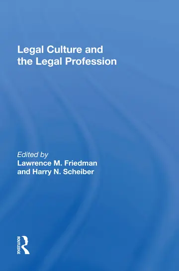 Cover of Legal Culture and the Legal Profession