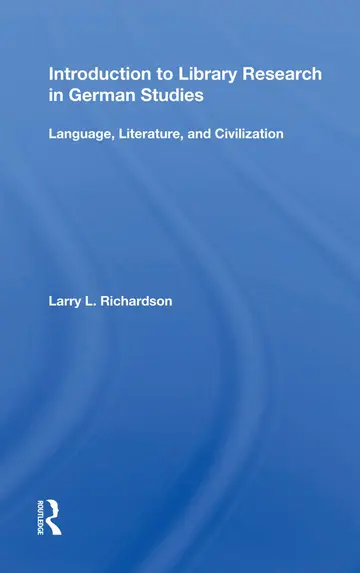 Cover of Introduction to Library Research in German Studies