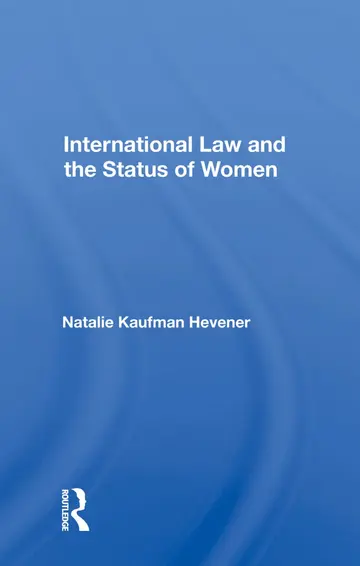 Cover of International Law and the Status of Women