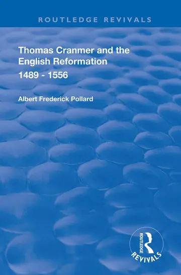 Cover of Thomas Cranmer and the English Reformation 1489-1556
