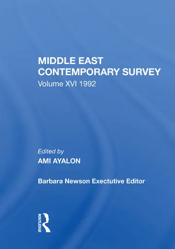 Cover of Middle East Contemporary Survey, Volume Xvi, 1992