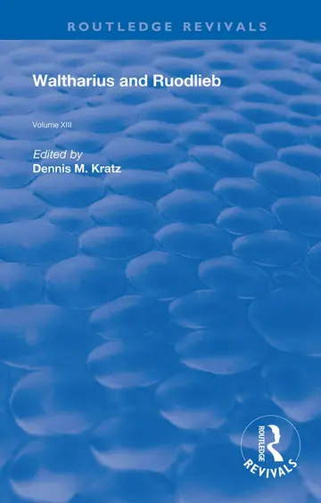 Cover of Waltharius and Ruodlieb