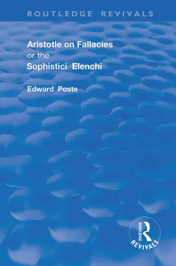 Cover of Aristotle on Fallacies; or the Sophistici Elenchi
