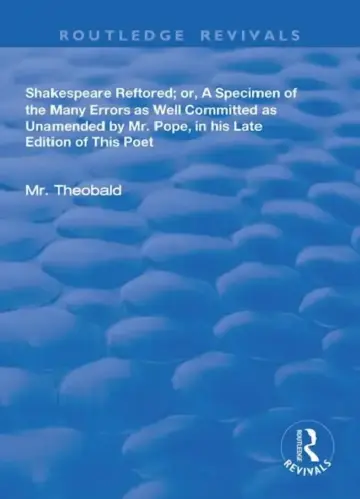 Cover of Shakespeare Restored