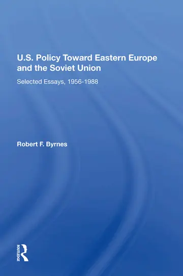 Cover of U.s. Policy Toward Eastern Europe and the Soviet Union