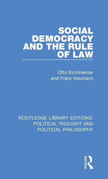 Cover of Social Democracy and the Rule of Law