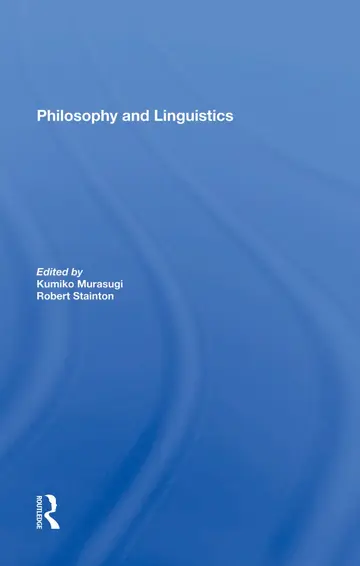 Cover of Philosophy and Linguistics