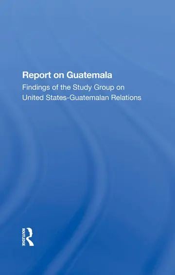 Cover of Report on Guatemala
