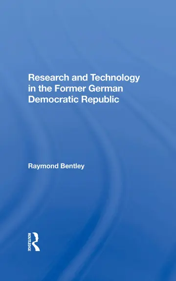 Cover of Research and Technology in the Former German Democratic Republic