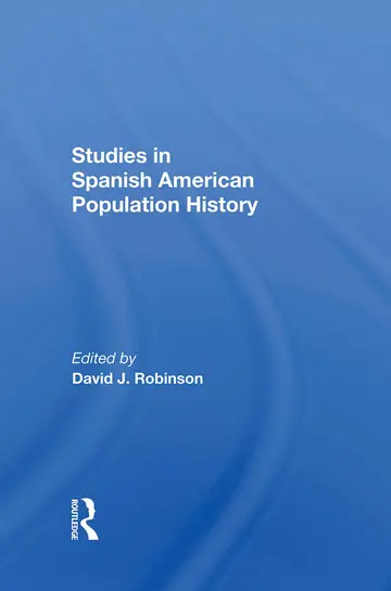 Cover of Studies in Spanishamerican Population History