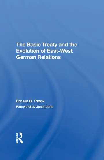 Cover of The Basic Treaty and the Evolution of East-west German Relations