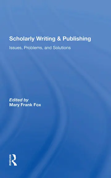 Cover of Scholarly Writing and Publishing