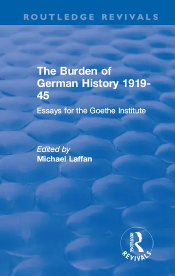Cover of The Burden of German History 1919-45