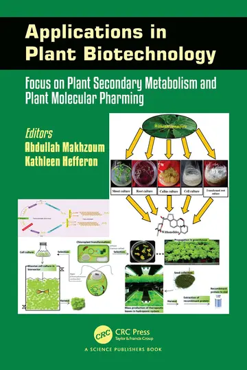 Cover of Applications in Plant Biotechnology Focus on Plant Secondary Metabolism and Plant Molecular Pharming