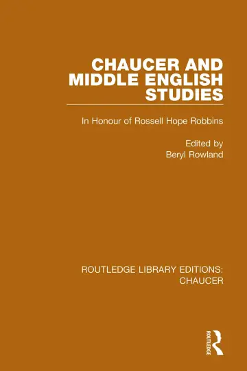 Cover of Chaucer and Middle English Studies