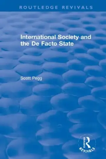 Cover of International Society and the de Facto State