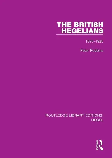 Cover of The British Hegelians