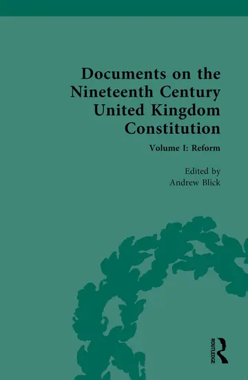 Cover of Documents on the Nineteenth Century United Kingdom Constitution