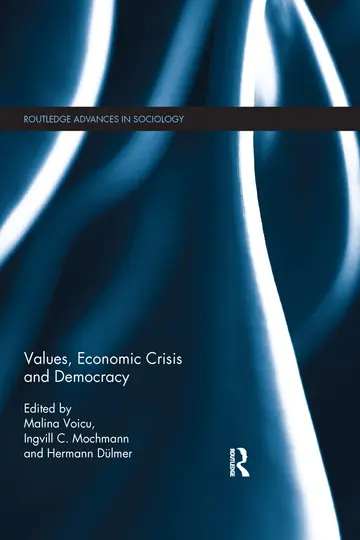 Cover of Values, Economic Crisis and Democracy