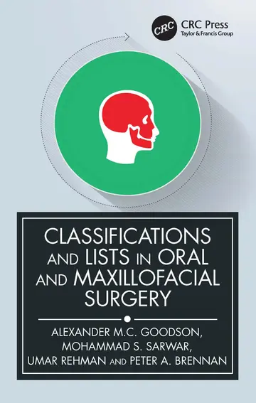 Cover of Classifications and Lists in Oral and Maxillofacial Surgery