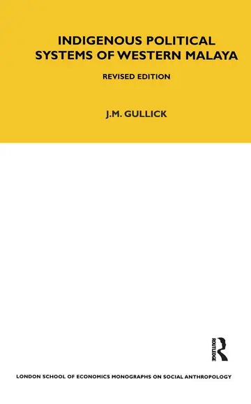 Cover of Indigenous Political Systems of West Malaya