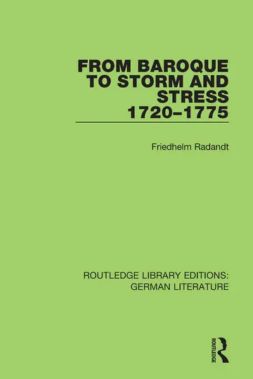 Cover of From Baroque to Storm and Stress 1720-1775