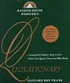 Cover of Random House Webster's Quotationary