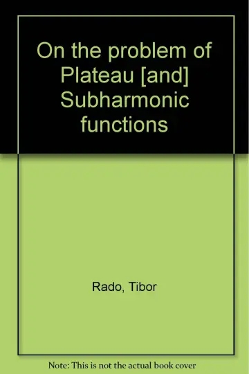 Cover of On the Problem of Plateau-Subharmonic Functions
