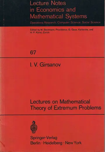 Cover of Lectures on mathematical theory of extremum problems