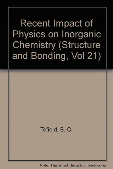 Cover of Recent Impact of Physics on Inorganic Chemistry