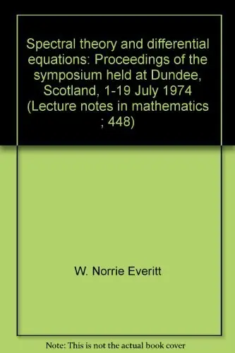 Cover of Spectral theory and differential equations