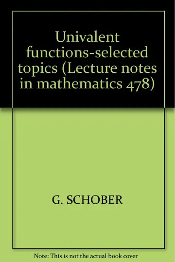 Cover of Univalent functions-selected topics