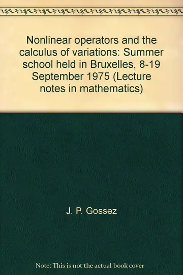 Cover of Nonlinear operators and the calculus of variations