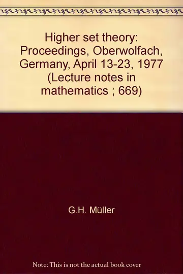 Cover of Higher set theory