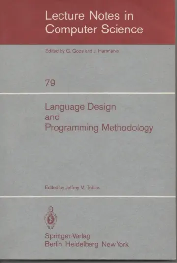 Cover of Language design and programming methodology