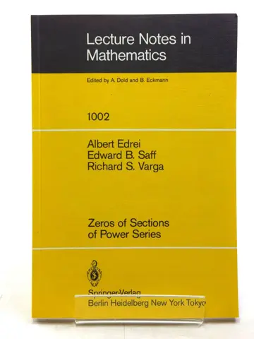 Cover of Zeros of Sections of Power Series