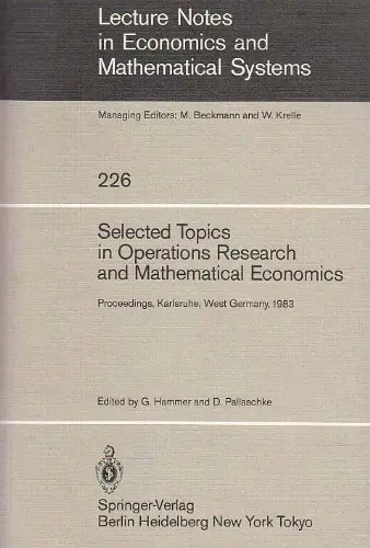 Cover of Selected Topics in Operations Research and Mathematical Economics