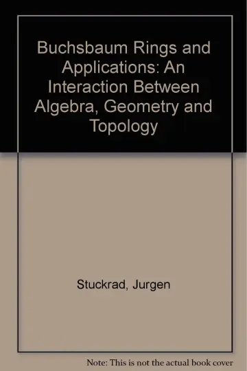 Cover of Buchsbaum Rings and Applications
