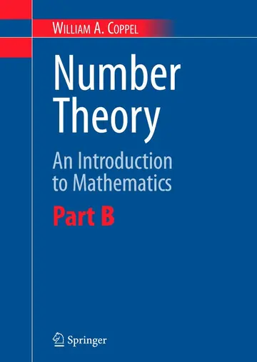 Cover of Number Theory Part B (set Isbn 0387300198) an Introduction to Mathematics